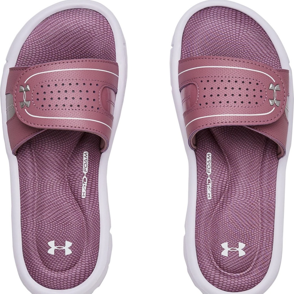 Under Armor Pink / Mauve Slides